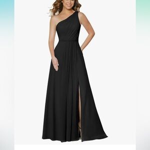 Elegant Black One-Shoulder Dress